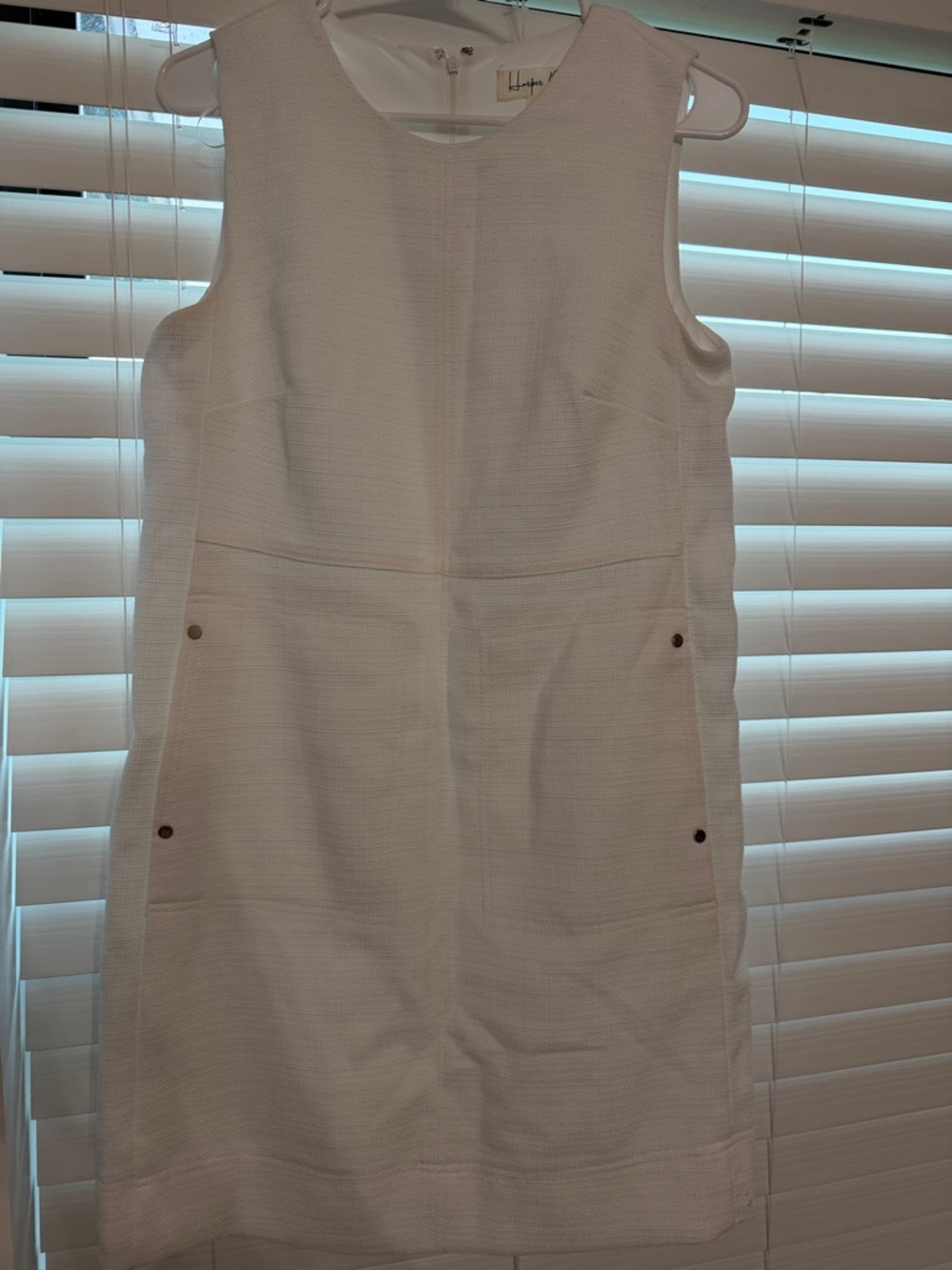 Sleeveless White Asymmetrical Shift Dress